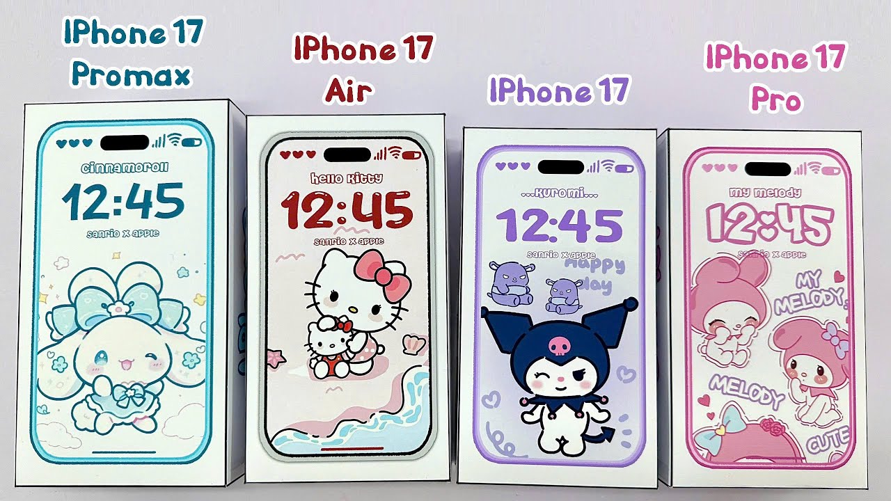 (🍎Paper DIY🍎)  Unboxing IPhone 17 X Kuromi, Melody, Cinnamoroll, Kitty | ASMR | Apple X Sanrio