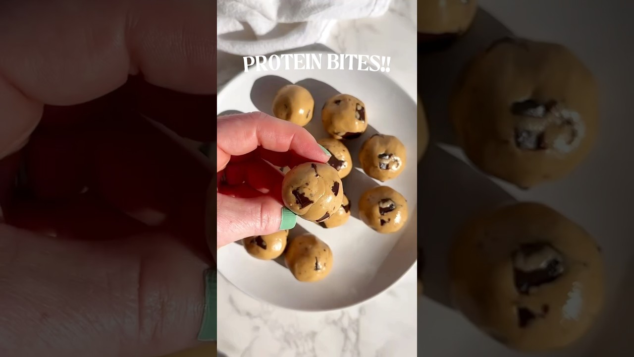 💪 Protein Cookie Dough Bites (No Bake, 4 Ingredients, No Sugar!)