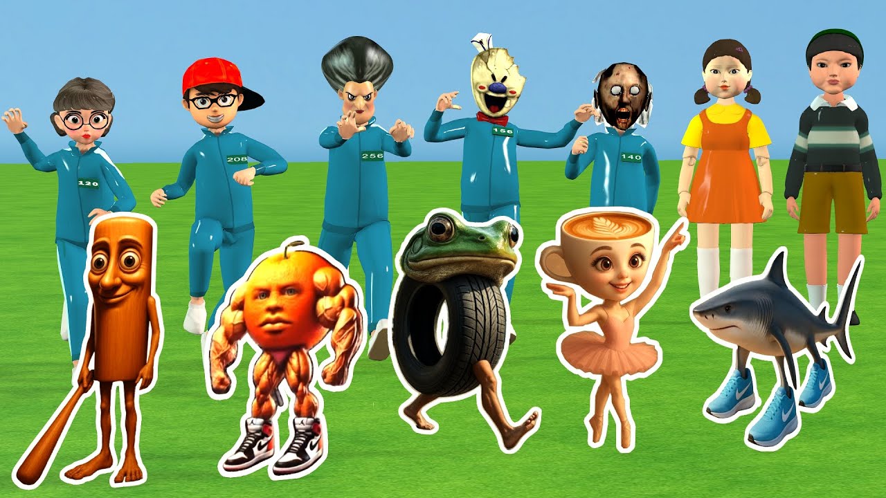 Scary Teacher 3D vs Squid Game Choose Right Room Tralalero Tralala or Ballerina Brainrot Challenge