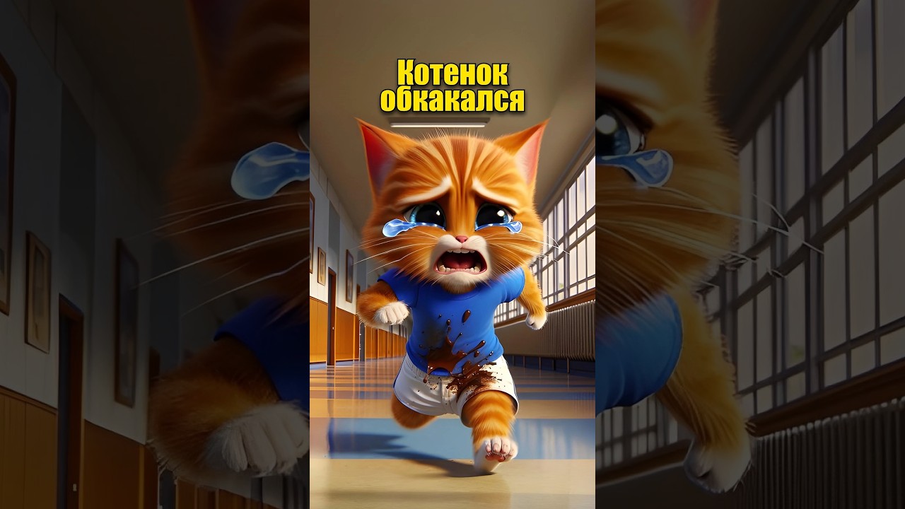 КОТЕНОК ОБКАКАЛСЯ  в нейросети 😢💩dalle3 chatgpt aiart котики мультик нейросеть а4