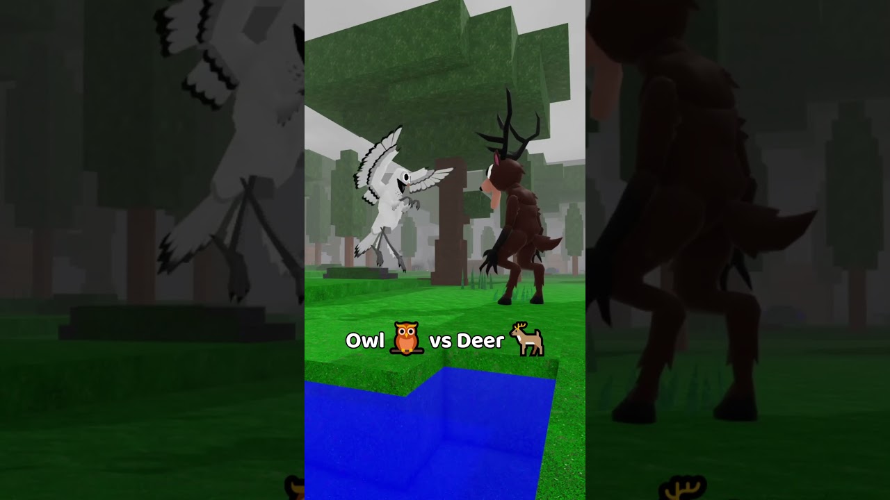 Owl vs Deer in 99 Nights in The Forest! 99nightintheforest standoff