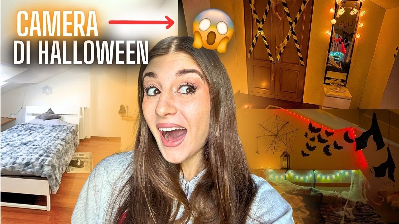 Addobbo la CAMERA a tema HALLOWEEN + reaction DA PAURA😱🎃