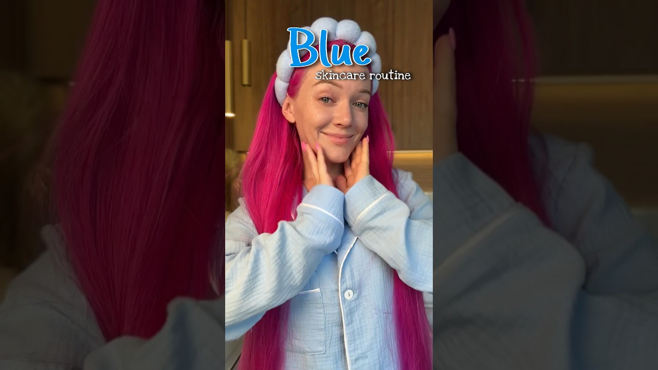 Blue skincare routine🩵 Who can guess the next color?)