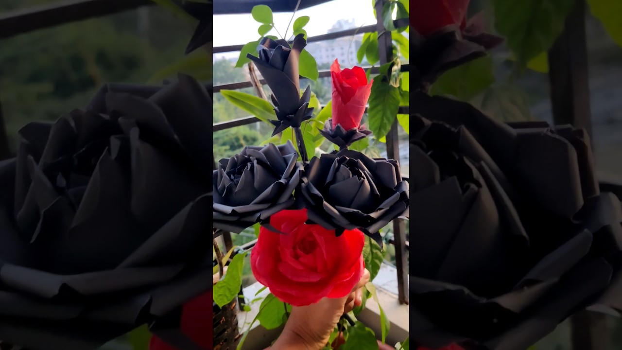 DIY Halloween Rose | Super Aesthetic Flower artandcraft aesthetic halloween blackrose diy