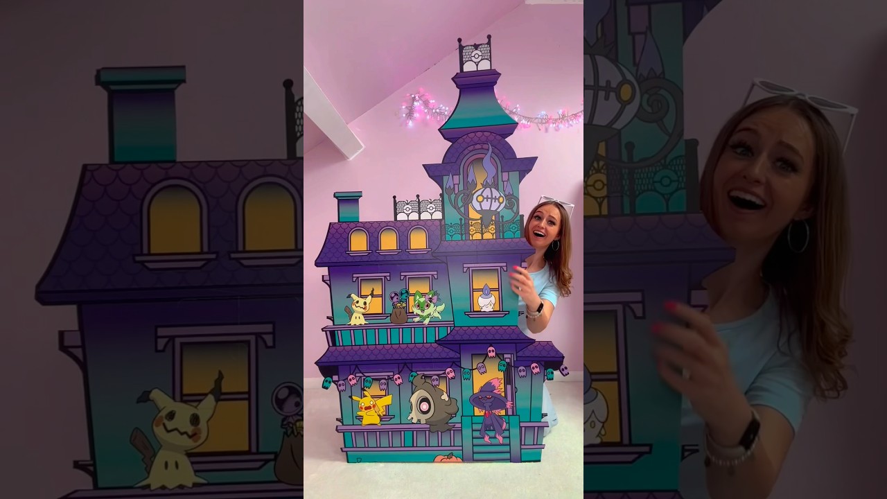 [ASMR] UNBOXING A GIANT MYSTERY POKÉMON CENTER HAUNTED HOUSE!!😱👻⁉️ (10+ SURPRISES!!🫢) ad Shorts