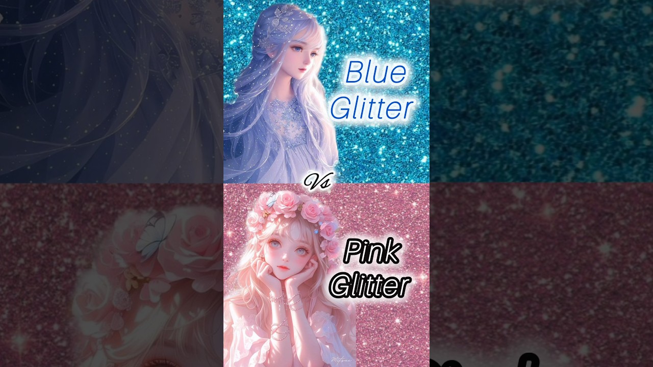 Blue Glitter 🪩 vs Pink Glitter 💖 Challenge shorts tiktok trending ytshorts fashion