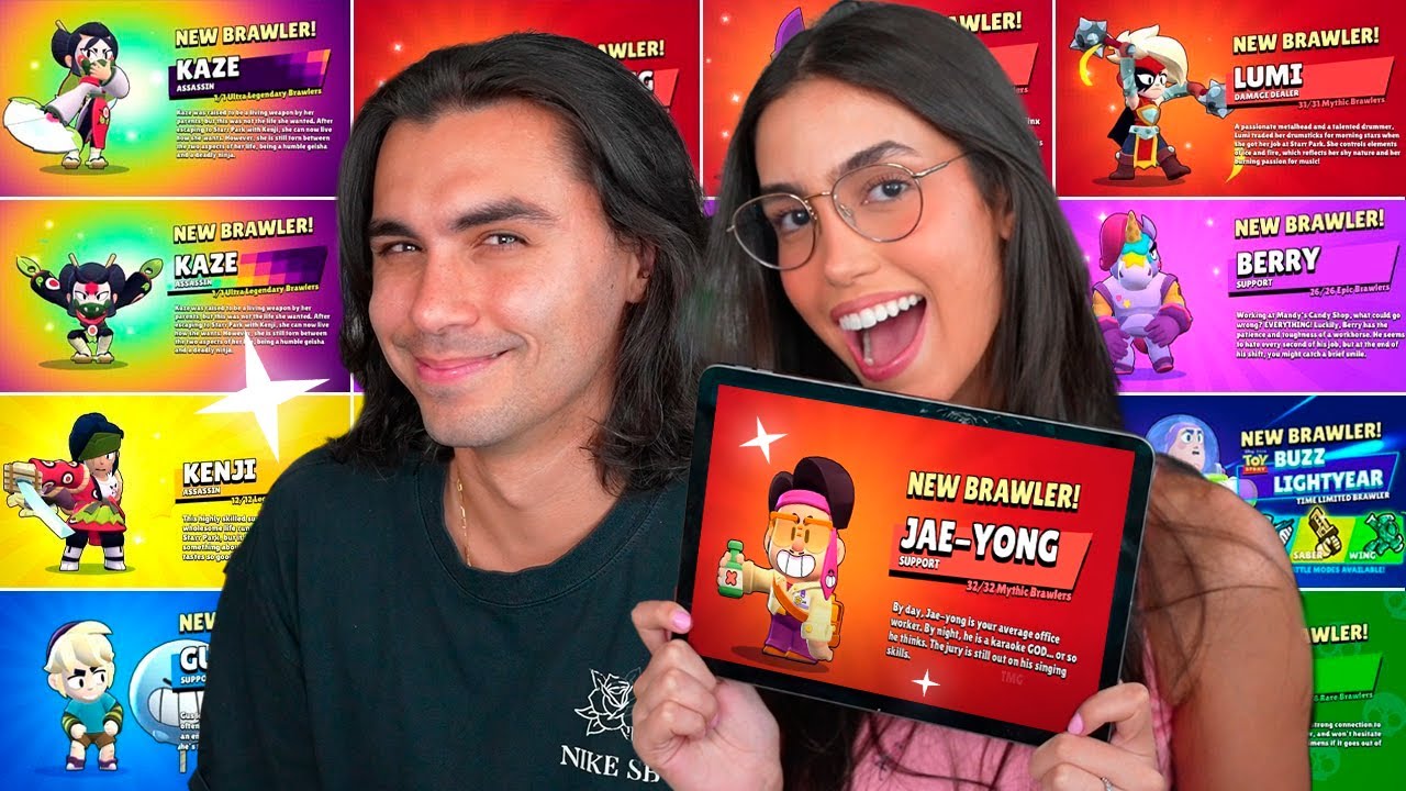 A MINHA NAMORADA ESCOLHE MEUS BRAWLERS no Brawl Stars