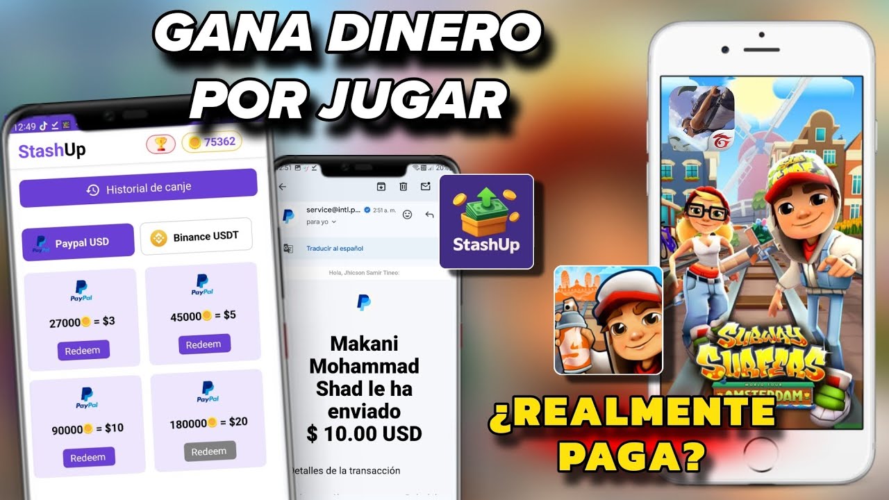 Gana DINERO con SUBWAY SURF con tu Celular💸 *Stash Up* APP para ganar dinero a PayPal 🤑 LA VERDAD🚫