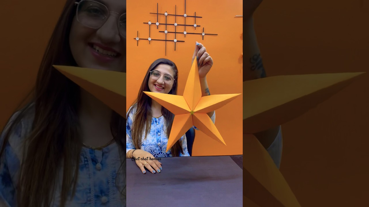 DIY Diwali Paper Star⭐️ wall hanging #diy #diwali #decoration #paperstar #lantern #hanging #crafts