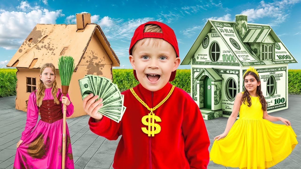 Oliver & Rich vs Poor vs Giga Rich Playhouse Challenge