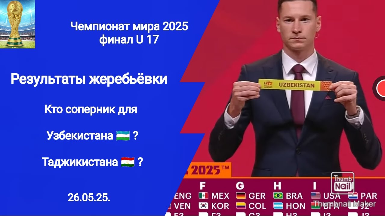 Чемпионат мира 2025г U17! Жеребьёвка! Кто соперники Узбекистана? Таджикистана?
