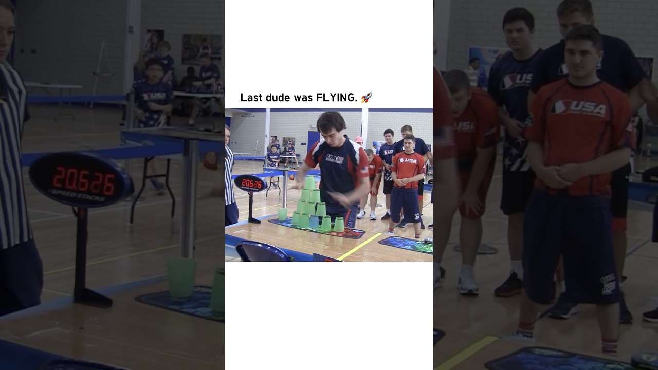 INSANE team USA sport stacking relay (🎥: @PeterFord) sportstacking speedstacking cupstacking