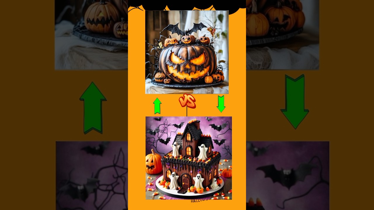 Pilih kue ulang tahun Halloween atas atau bawah? shorts videoshort shortvideo helloween