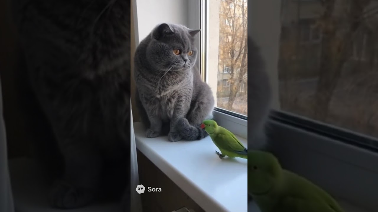 Кот и попугай №9🦜shorts viral