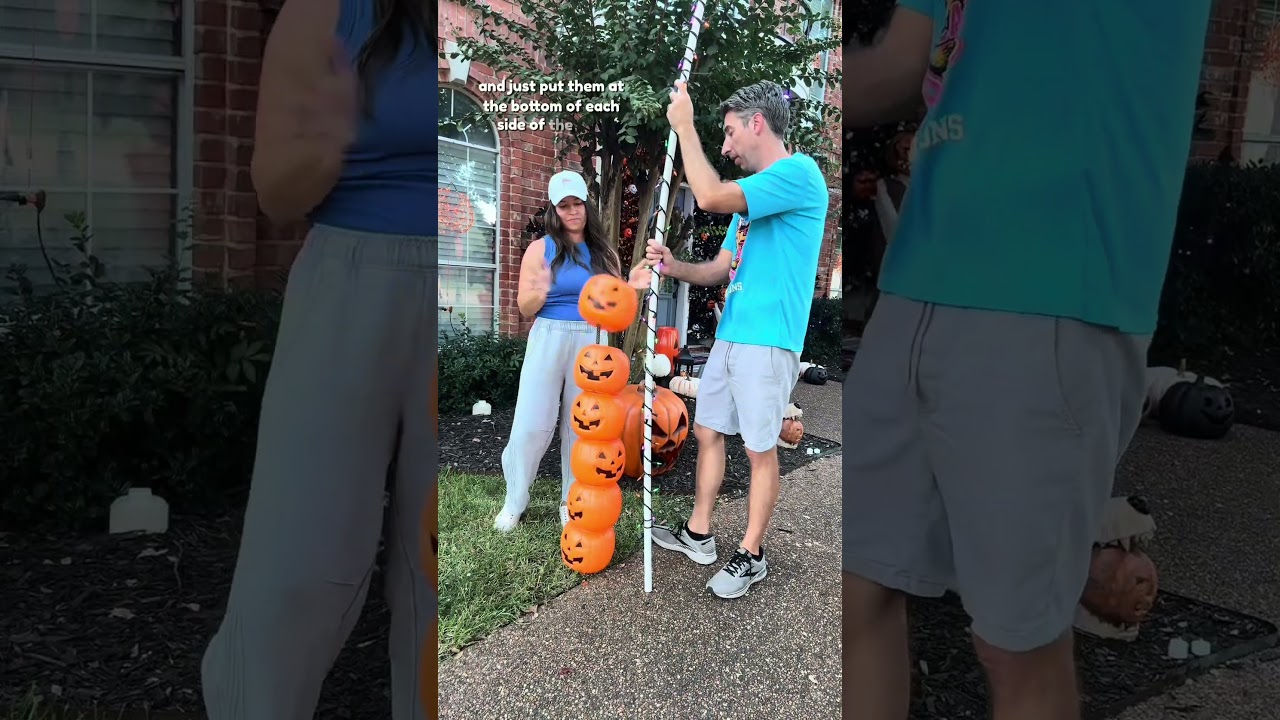 DIY Pumpkin Bucket Arch Halloween DIY Outdoor Yard Decorations DIY Halloween Decor halloweendiy