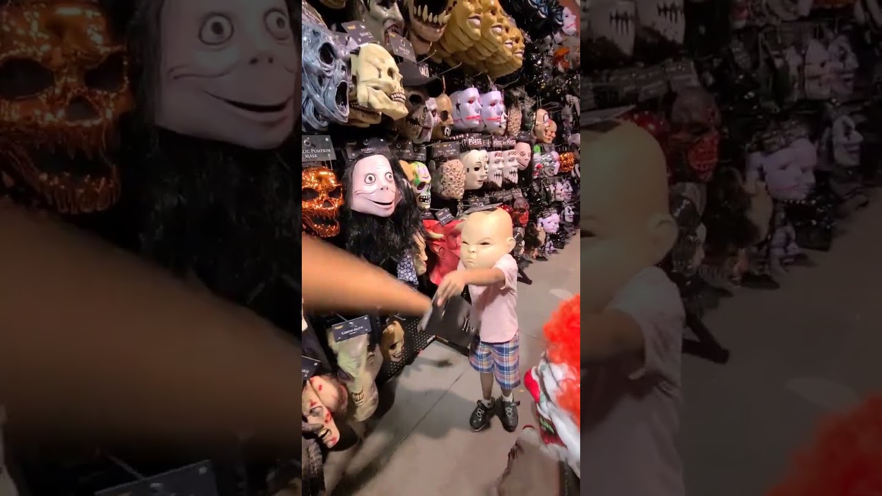 Creepy Baby in Halloween Store halloween shorts creepy