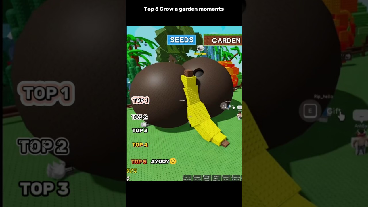 Top 5 Grow a garden moments 😂