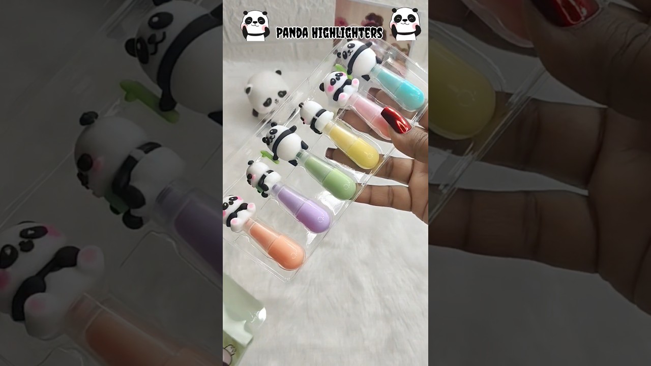 Panda Highlighters Pens🐼🐼viral trending unboxing youtubeshorts stationery funnycutestationery