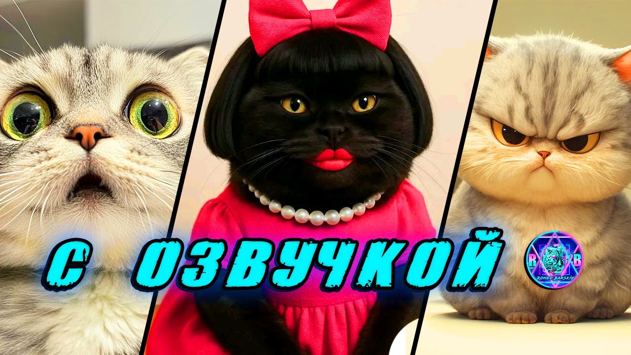 🔥 Приколы с котами! - С ОЗВУЧКОЙ! СМЕШНЫЕ КОТЫ! Самые смешные животные! Попробуй не засмеяться! 2025