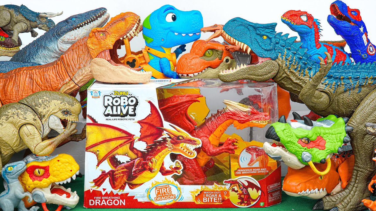 Unboxing de Dinosaurios Feroces: Trex Indoraptor Therizinosaurus Atrociraptor Smasher Dino D-Rex