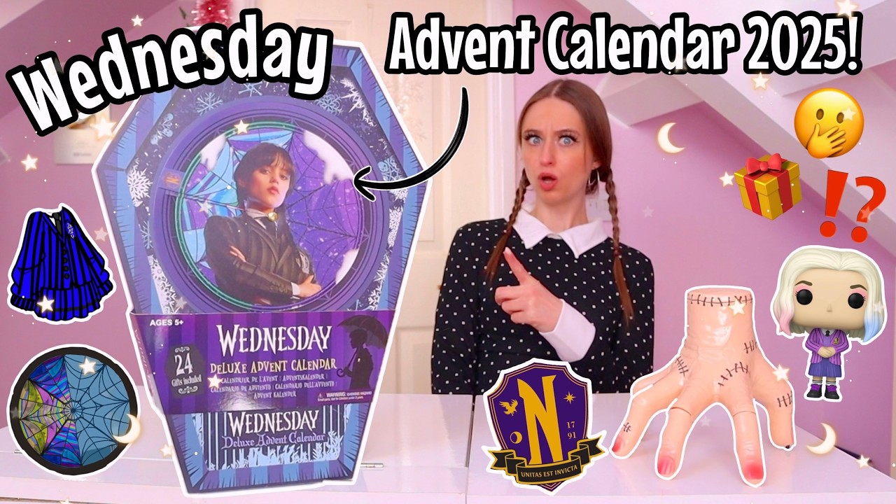 UNBOXING A GIANT WEDNESDAY *DELUXE* ADVENT CALENDAR 2025!!😱🎁🤚🏻🖤⁉️(24 MYSTERY BOXES!!🫢) VLOGMAS 3