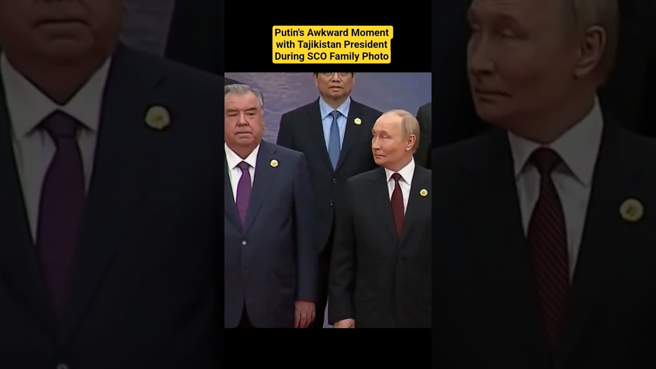 Putin's Awkward Moment with Tajikistan President Emomali Rahmon During SCO Family Photo