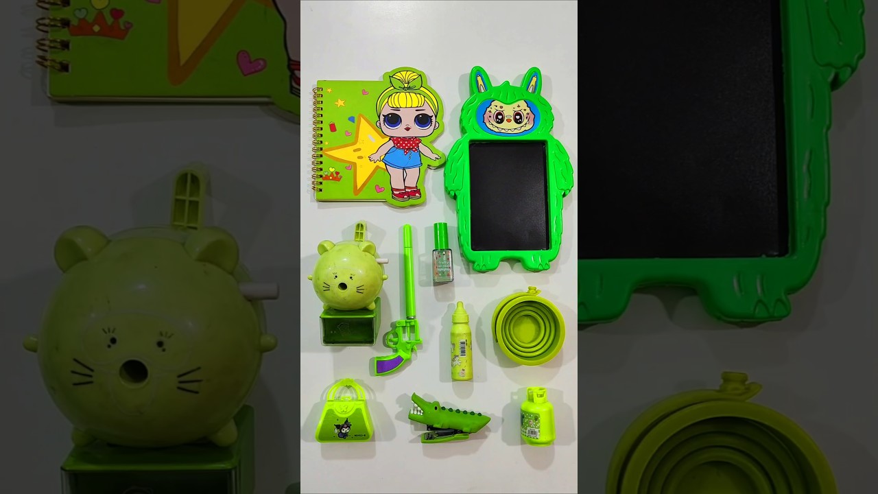 Unboxing Elegant Green Stationery Items, Sketch Board, Diary, Sharpener stationery backtoschool