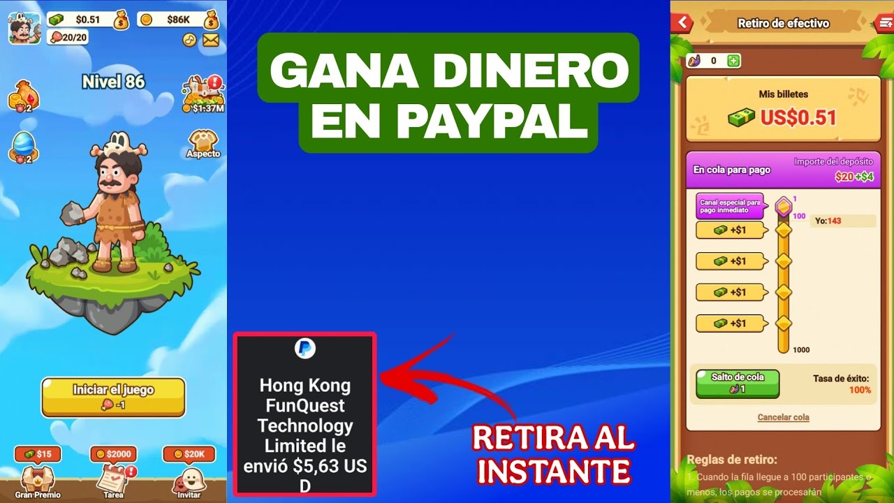 ✅ Cómo GANAR DINERO a PAYPAL con la NUEVA APP CRAZY ROCK 🎮 Jugando Juegos | RETIRA AL INSTANTE 🤑