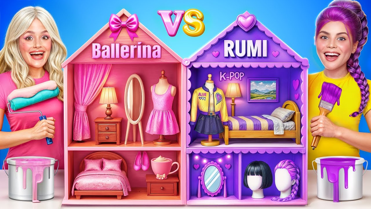 We Built an Amazing Doll House in Real Life! K-Pop Demon Hunter vs Ballerina Cappuccina!