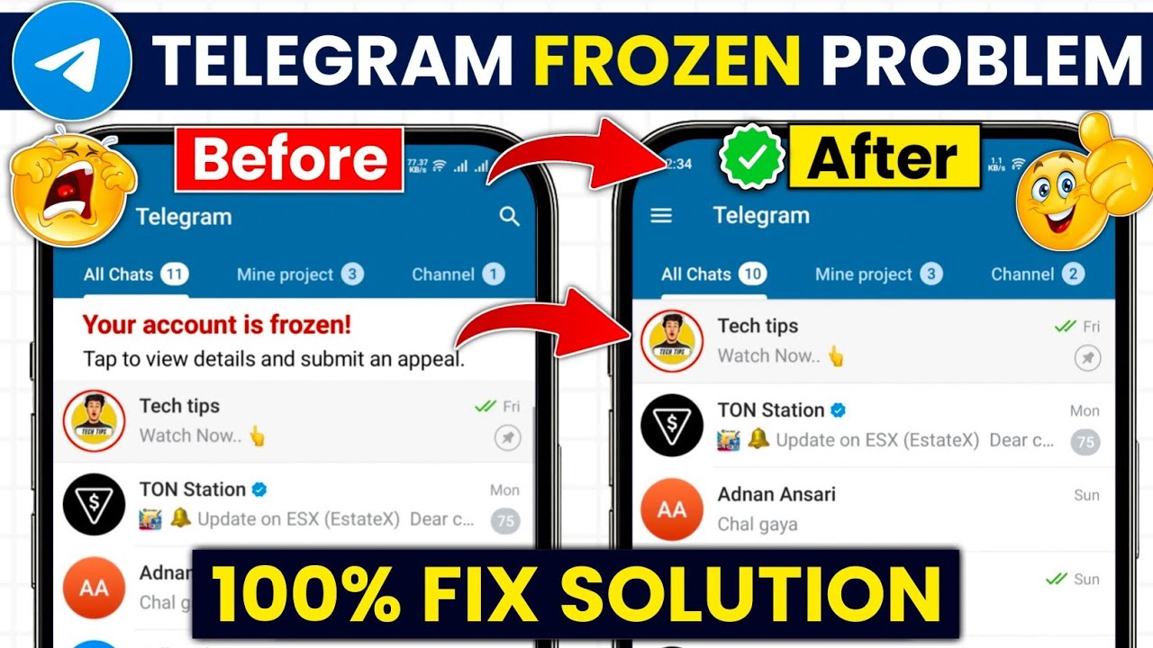 your account is frozen telegram | How to unfreeze telegram account | Telegram account frozen problem