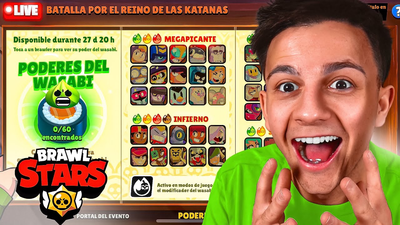 🔴DESBLOQUEANDO TODOS LOS PODERES DEL WASABI EN BRAWL STARS!!
