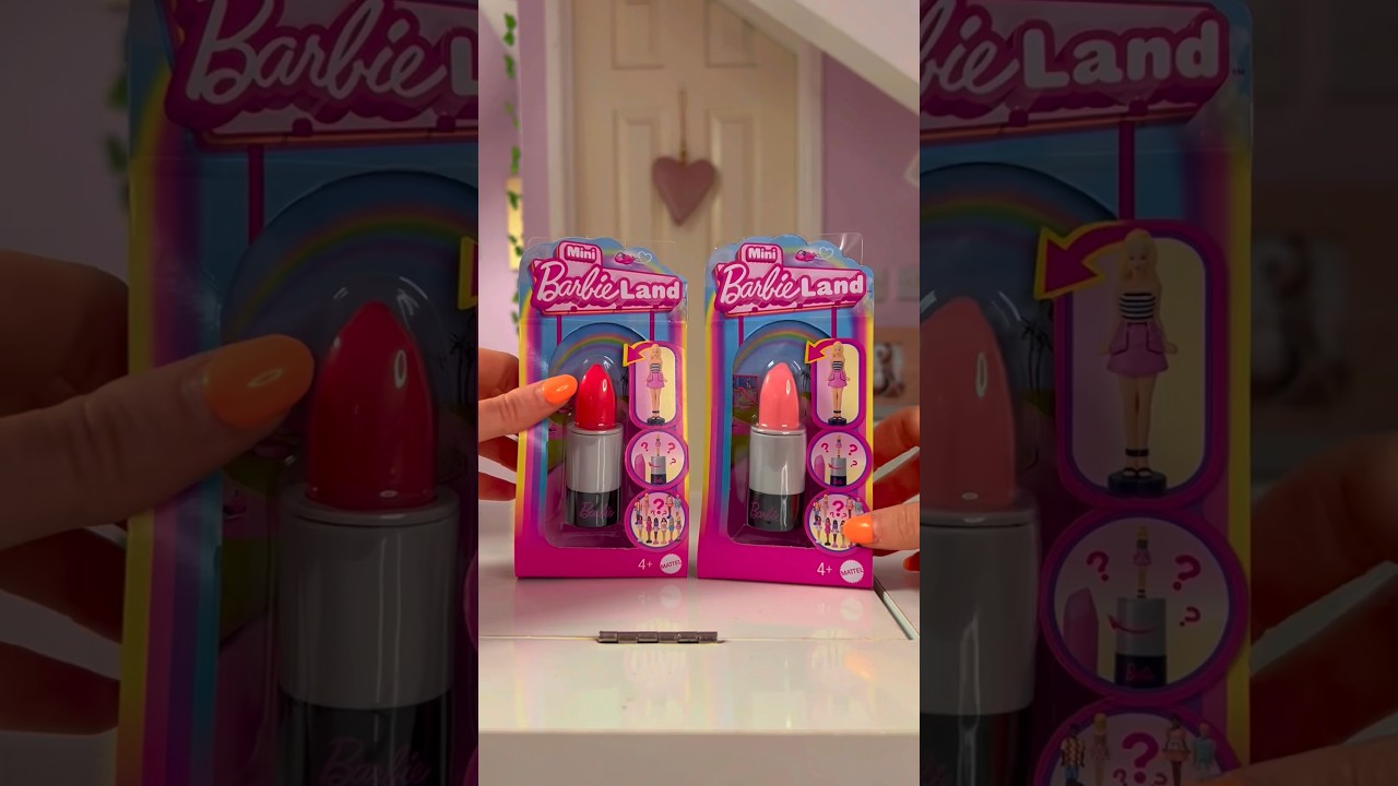[ASMR] UNBOXING *NEW* MYSTERY MINI BARBIE LAND LIPSTICK REVEALS!!🫢💄💅🏻✨ (1 INCH TALL?!😳) Shorts