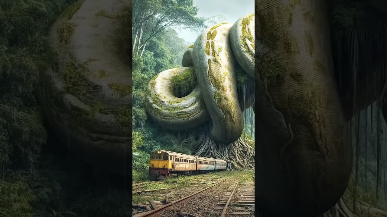 Nature Exploration: Giant Snake and Train | Amazon jungle #shorts #viral #wildlife