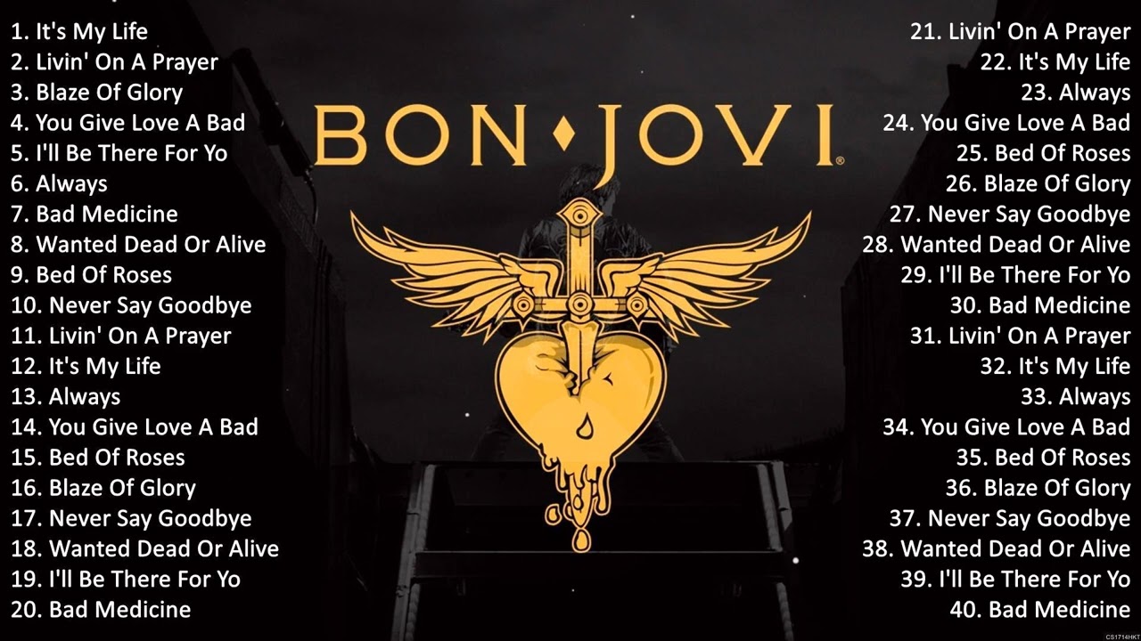 Bon Jovi Greatest Hits ~ Rock Music ~ Top 10 Hits of All Time
