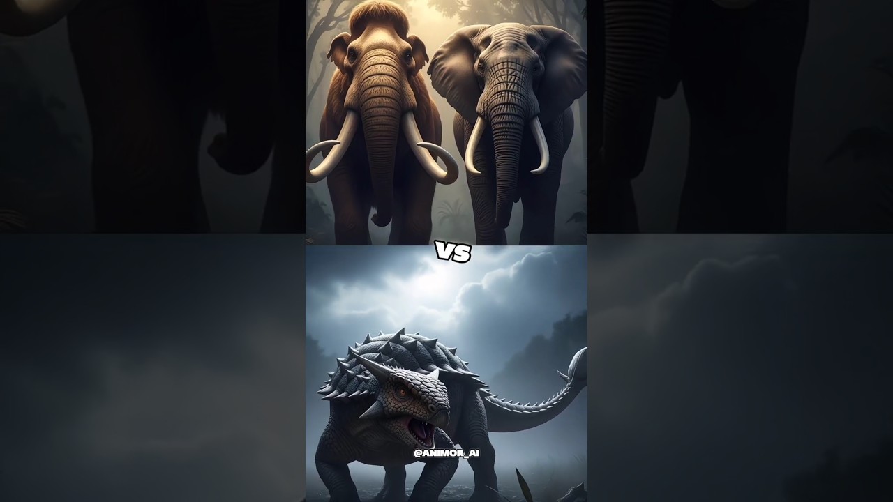 Mammoth & Elephant vs dinosaurs (Mammoth, Elephant, Spinosaurus, Ankylosaurus, Therizinosaurus)