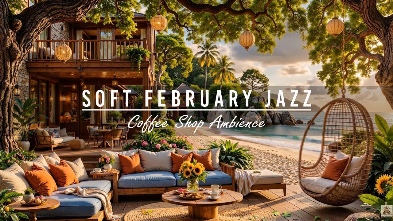 Soft June Summer Jazz Music for Work, Relax 🌊 Morning Seaside Coffee Porch Ambience & Ocean Sounds