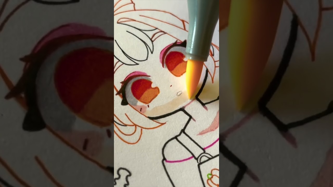 Halloween e-girl drawing in my sketchbook shorts