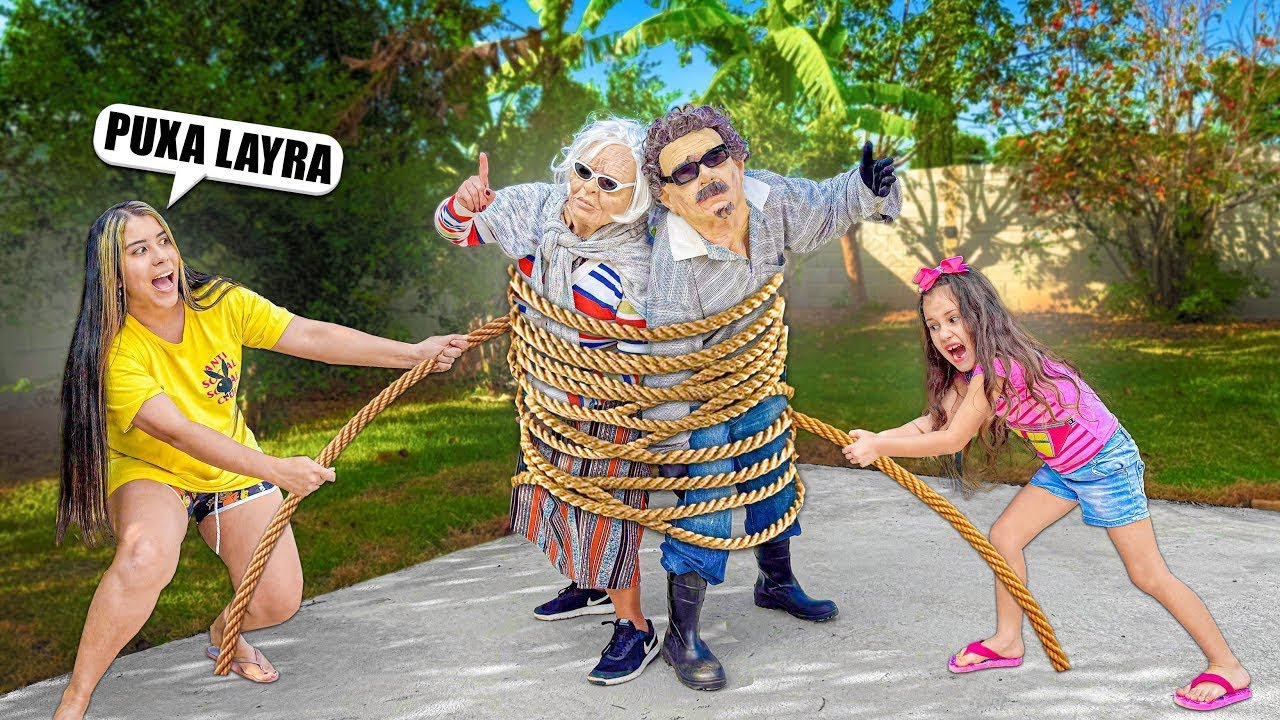 AMARRAMOS A VOVÓ E O NAMORADO DELA NA CORDA POR 24 HORAS!!
